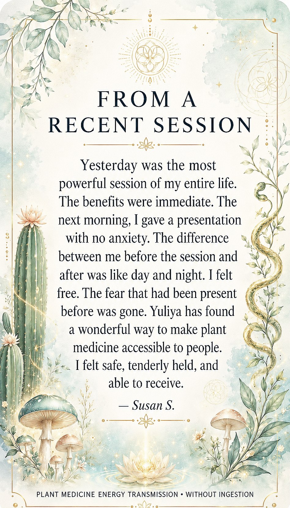 Testimonial from a recent session
