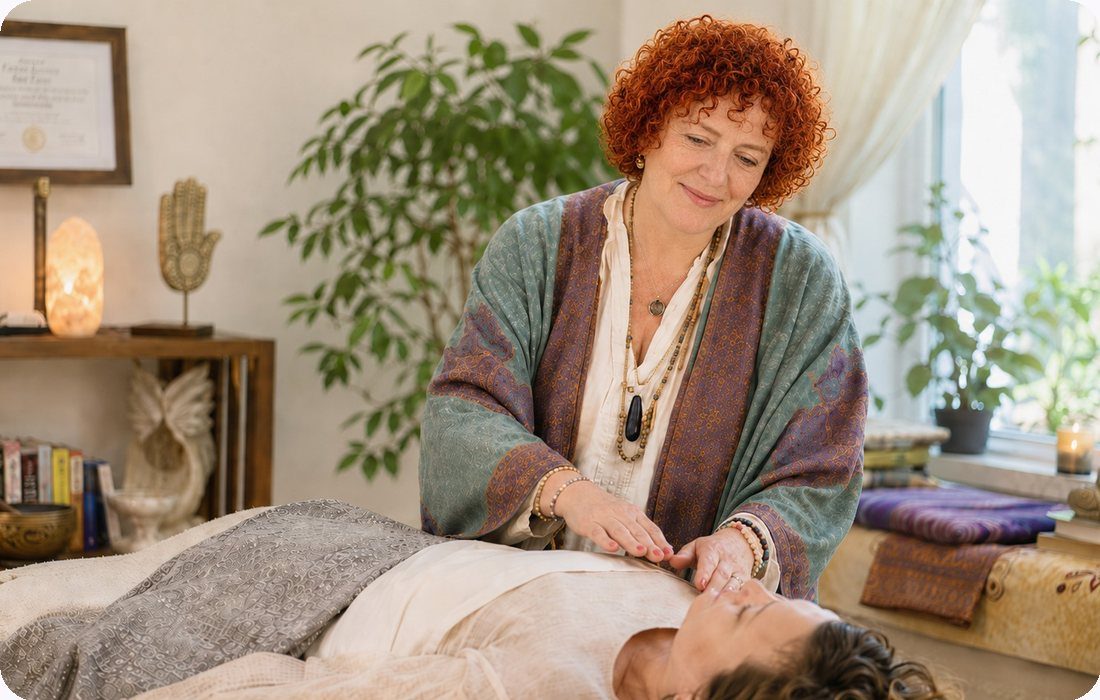 Yuliya Cohen in a healing session